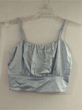 Lulu's Pale Blue Satin Cami Top